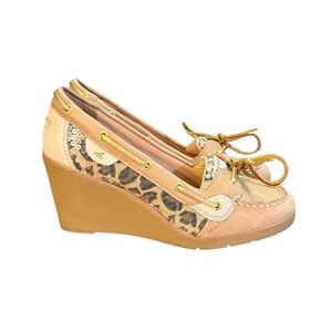Sperry Top-Sider Leopard Sequins Wedge Shoes Size 9 M